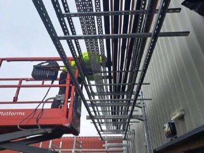 Cable and pipework installation completed as part of the cooling infrastructure project